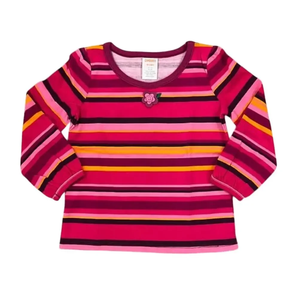 NWT Gymboree Pink & Purple W/Applique Flower Striped Top & Ponte Pants - 18-24M
